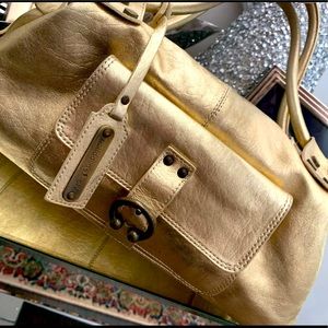 VIA REPUBBLICA METALLIC GOLD BAG leather NORDSTROM